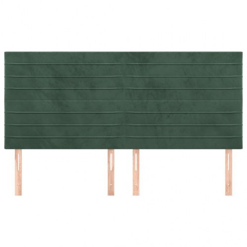 Sengegavl mørkegrøn 160 x 5 x 118/128 cm i fløjl