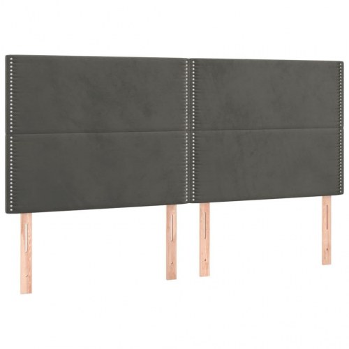 Sengegavl mørkegrå 160 x 5 x 118/128 cm i fløjl