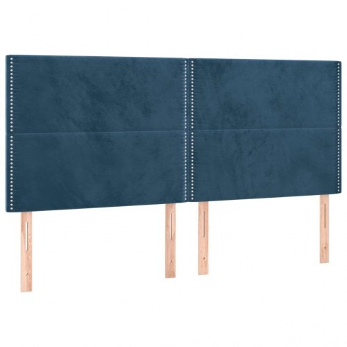 Sengegavl mørkeblå 200 x 5 x 118/128 cm i fløjl