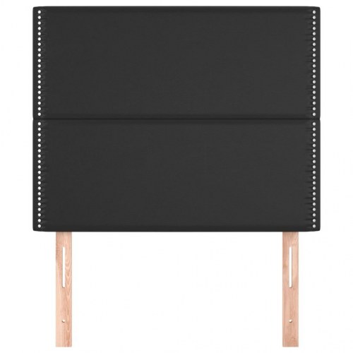 Sengegavl i sort kunstlæder 100 x 5 x 118/128 cm