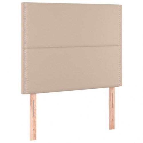 Sengegavle 2 stk. 100x5x78/88 cm kunstlæder cappuccinofarvet