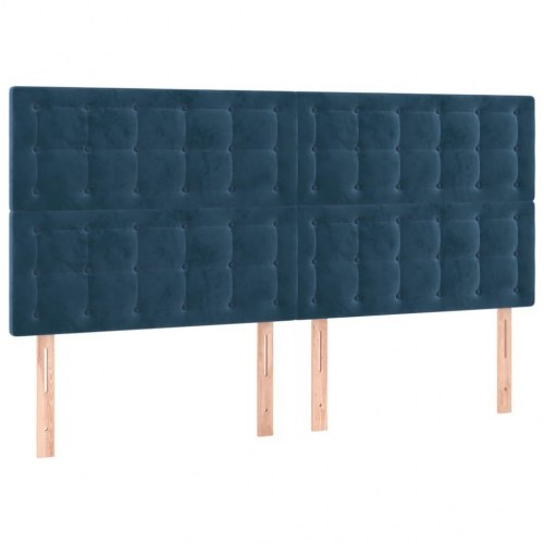 Sengegavl mørkeblå 180 x 5 x 118/128 cm i fløjl