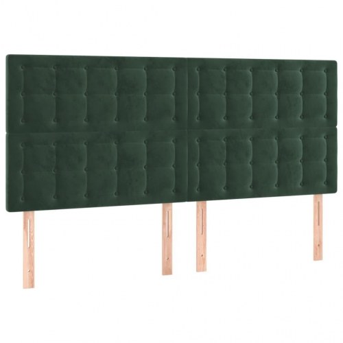 Sengegavl mørkegrøn 200 x 5 x 118/128 cm i fløjl