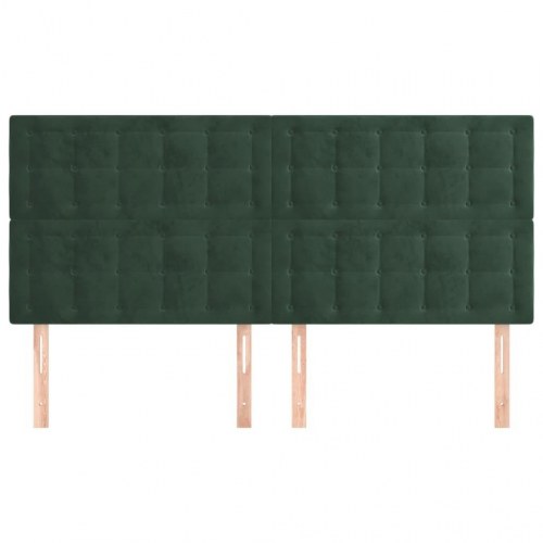 Sengegavl mørkegrøn 200 x 5 x 118/128 cm i fløjl