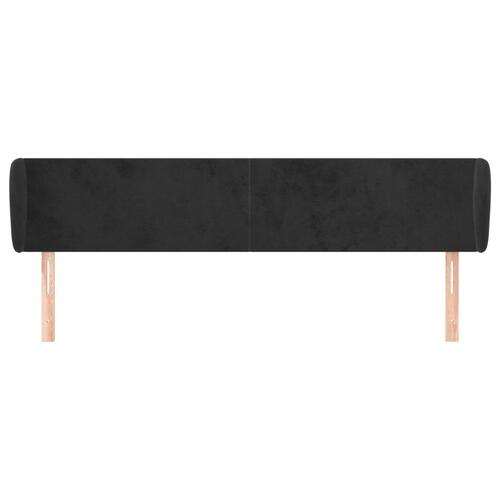 Sengegavl med kanter 183x23x78/88 cm fløjl sort