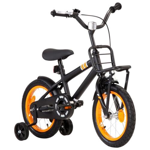 Børnecykel med frontlad 14 tommer sort og orange