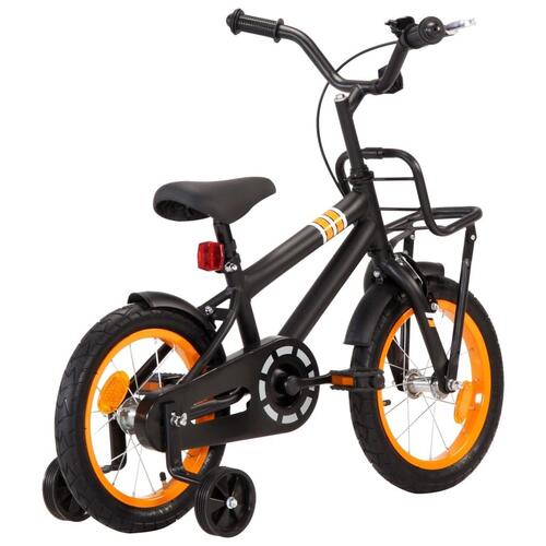 Børnecykel med frontlad 14 tommer sort og orange