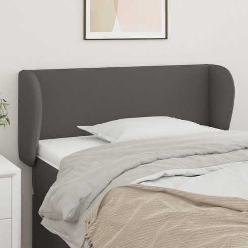 Sengegavl med kanter 103 x 23 x 78/88 cm - grå
