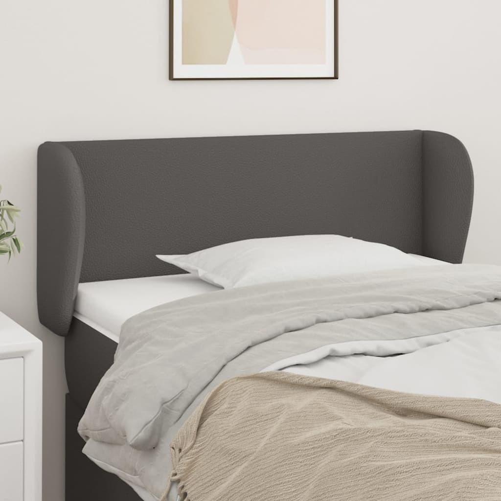 vidaXL sengegavl med kanter 103x23x78/88 cm kunstlæder grå