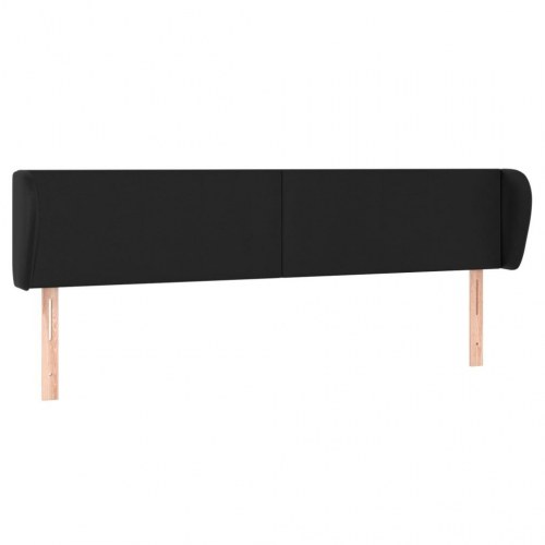 Sengegavl med kanter 183 x 23 x 78/88 cm - sort