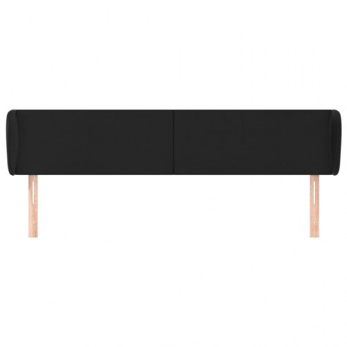 Sengegavl med kanter 183 x 23 x 78/88 cm - sort