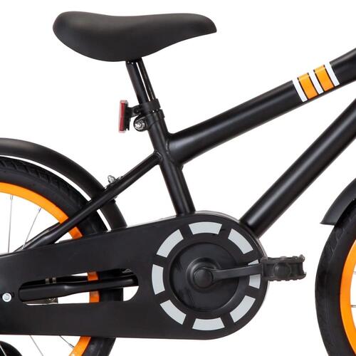 Børnecykel med frontlad 16 tommer sort og orange