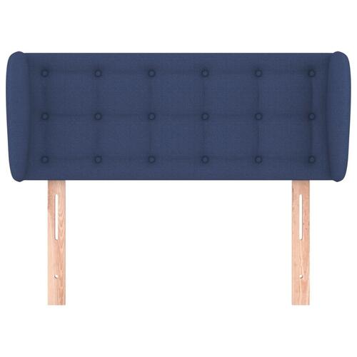 Sengegavl med kanter 103x23x78/88 cm stof blå