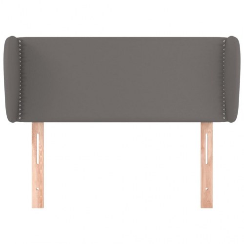 Sengegavl med kanter 83 x 23 x 78/88 cm - grå kunstlæder