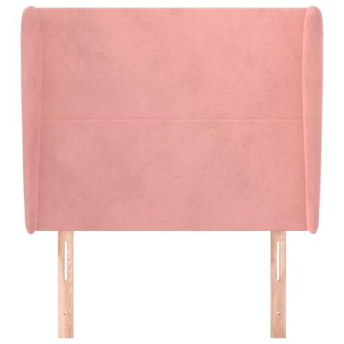 Sengegavl med kanter 83x23x118/128 cm fløjl pink