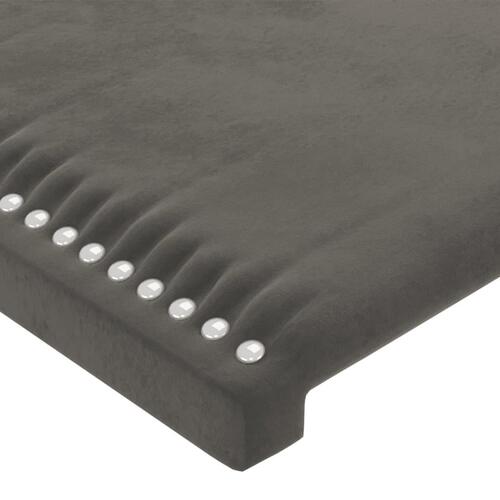 Sengegavl med kanter 103x23x118/128 cm fløjl mørkegrå