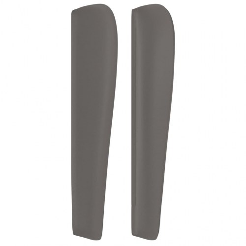 Sengegavl med kanter 93x23x118/128 cm kunstlæder grå