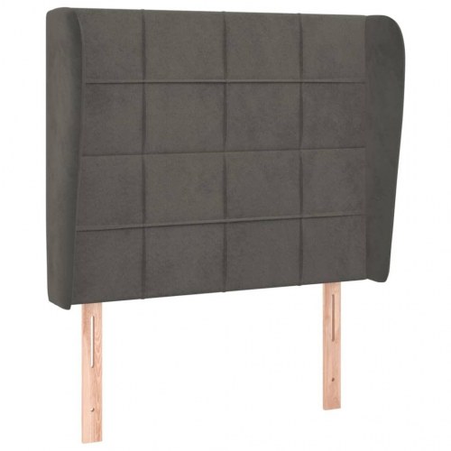Sengegavl med kanter 93 x 23 x 118/128 cm - mørkegrå