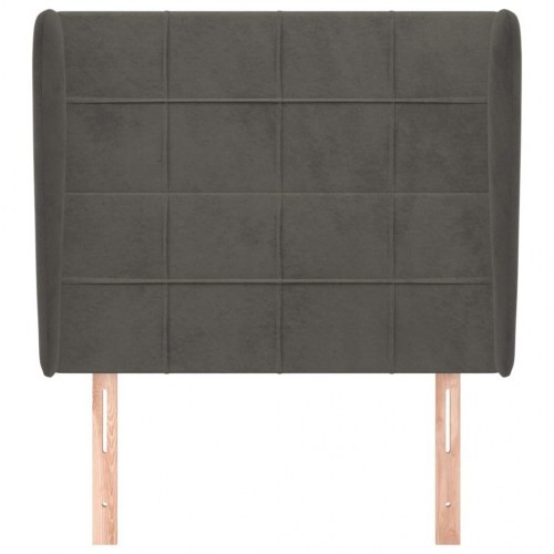 Sengegavl med kanter 93 x 23 x 118/128 cm - mørkegrå