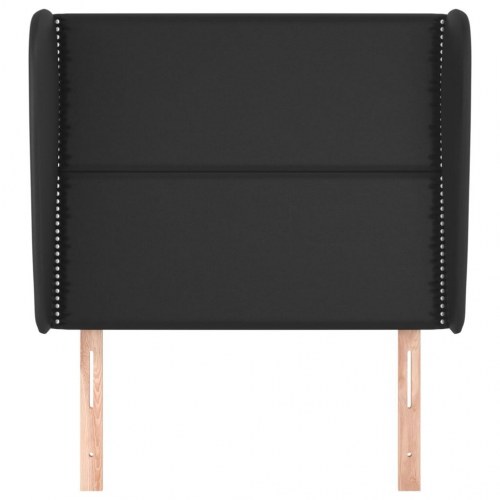 Sengegavl med kanter 93 x 23 x 118/128 cm - sort