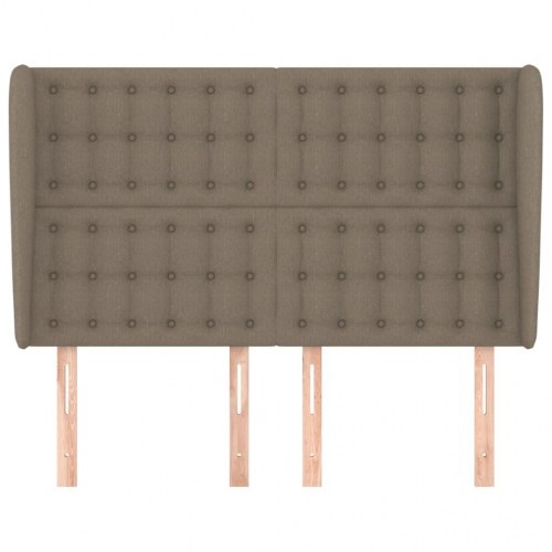 Sengegavl med kanter 147 x 23 x 118/128 cm - gråbrun