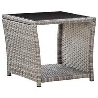 Sofabord 45x45x40 cm polyrattan og glas grå