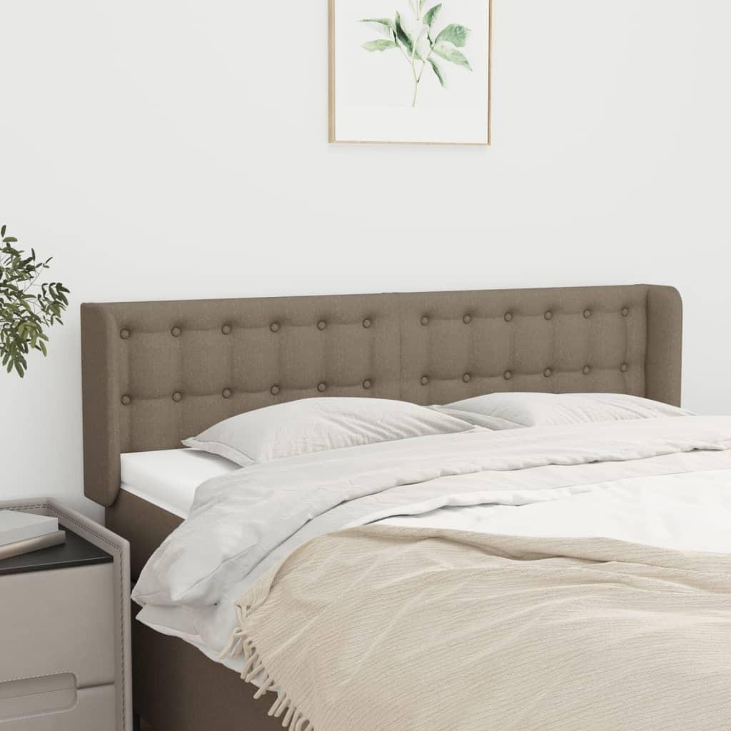 Sengegavl Med Kanter 83X16X78/128 Cm Stof - Gråbrun / 147 x 16 x 78/88 cm