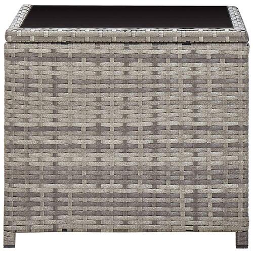 Sofabord 45x45x40 cm polyrattan og glas grå