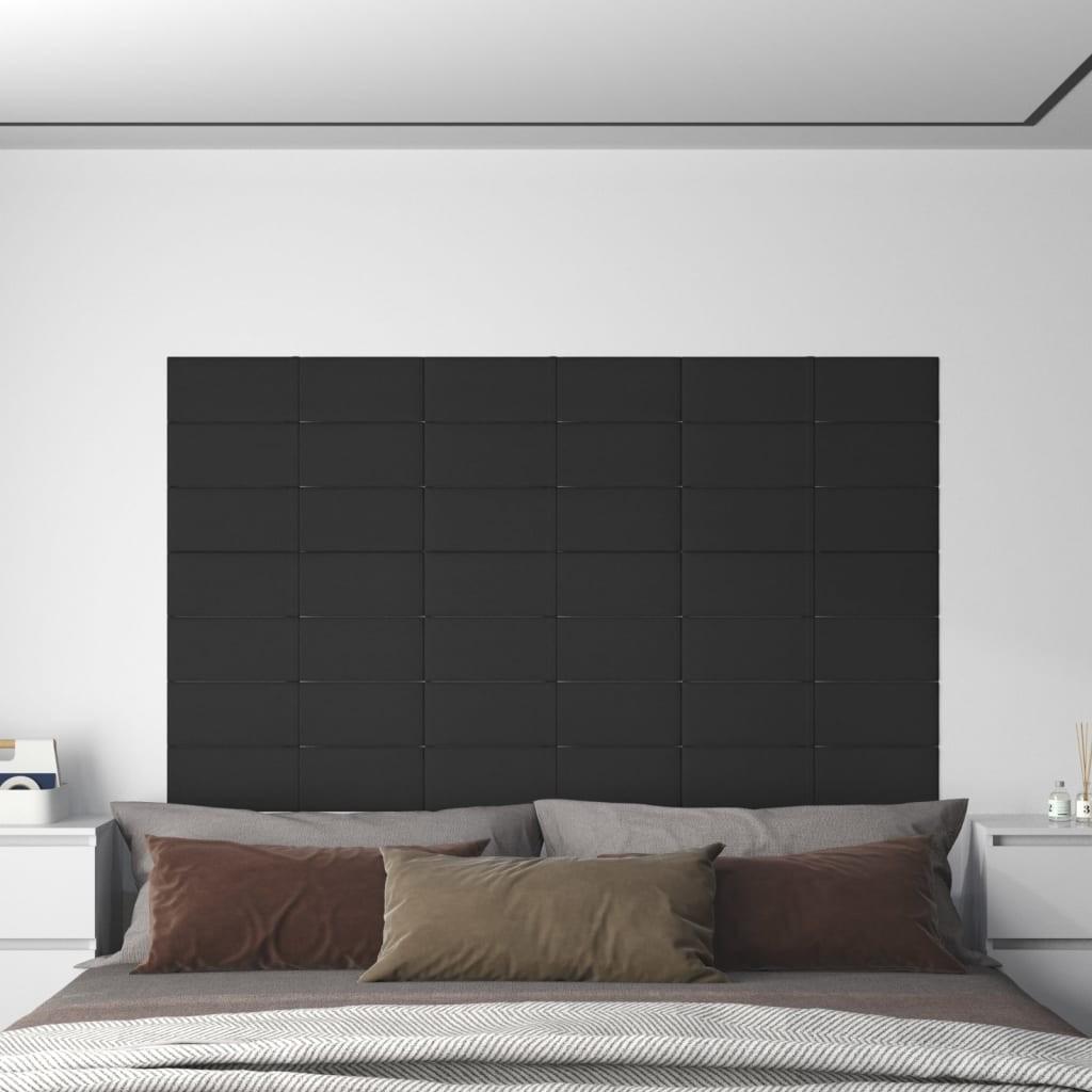 Vægpaneler 12 stk. 60x15 cm 0,54 m² stof sort