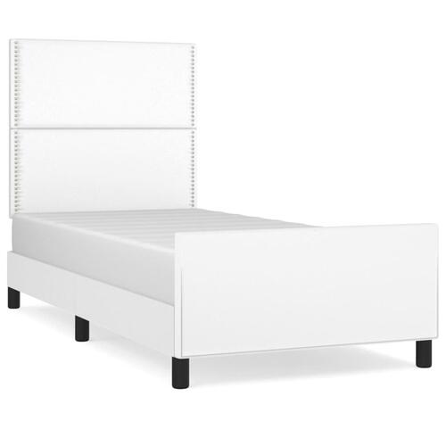 Sengeramme med sengegavl 80x200 cm kunstlæder hvid
