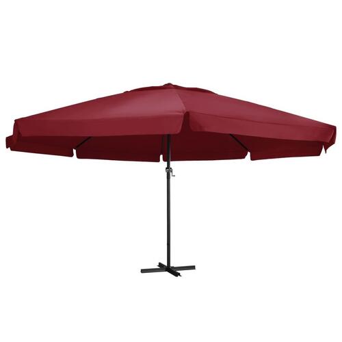 Parasol med aluminiumsstang 600 cm bordeaux