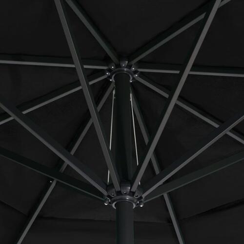 Udendørs parasol med aluminiumsstang 600 cm sort