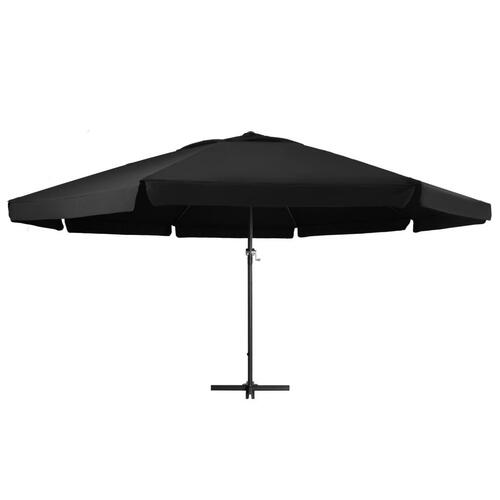 Udendørs parasol med aluminiumsstang 600 cm sort