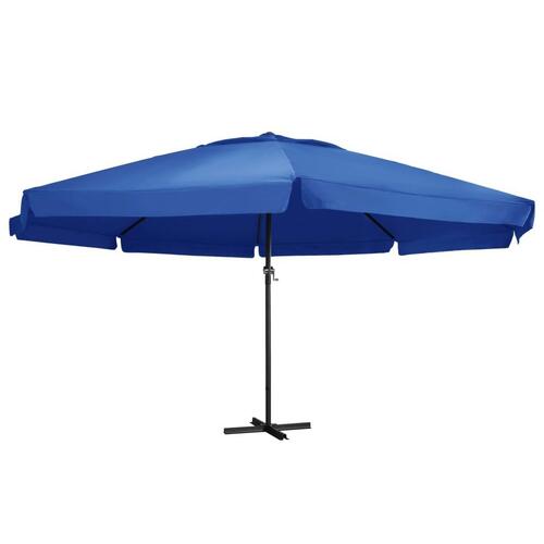 Parasol med aluminiumsstang 600 cm azurblå