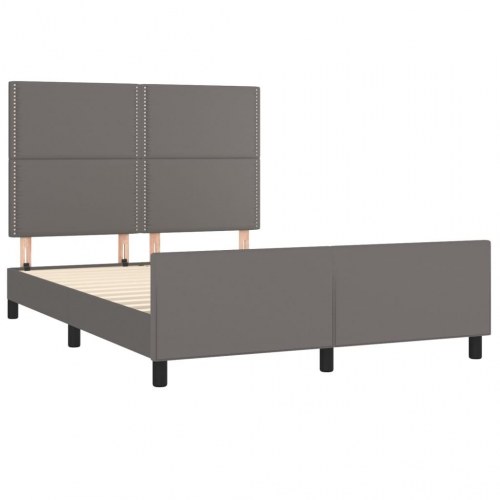 Sengeramme med sengegavl 140 x 190 cm - grå