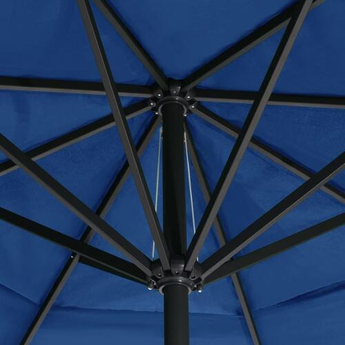 Parasol med aluminiumsstang 600 cm azurblå
