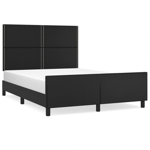 Sengeramme med sengegavl 140 x 200 cm - sort