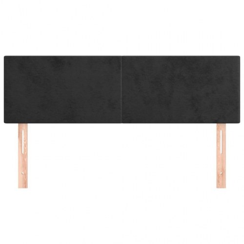 Sengegavl i fløjl 144 x 5 x 78/88 cm - sort