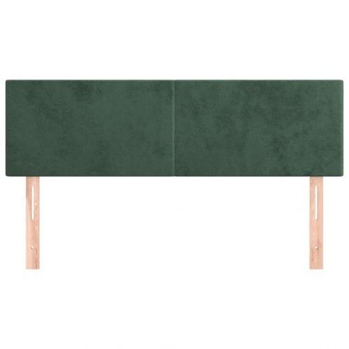 Sengegavl i fløjl 144 x 5 x 78/88 cm - mørkegrøn