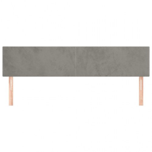 Sengegavl 180 x 5 x 78/88 cm i lysegrå fløjl