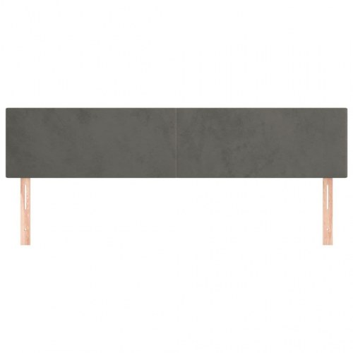 Sengegavl i fløjl 200 x 5 x 78/88 cm - mørkegrå