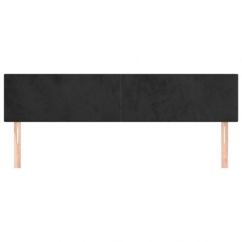 Sengegavl i fløjl 200 x 5 x 78/88 cm - sort