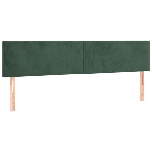 Sengegavl i fløjl 200 x 5 x 78/88 cm - mørkegrøn