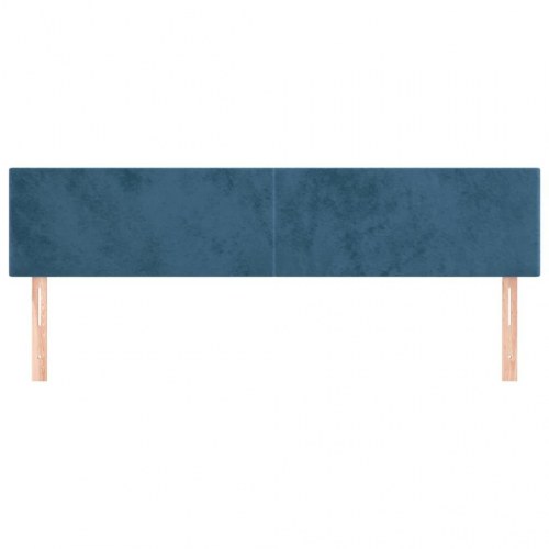 Sengegavl i fløjl 200 x 5 x 78/88 cm - mørkeblå
