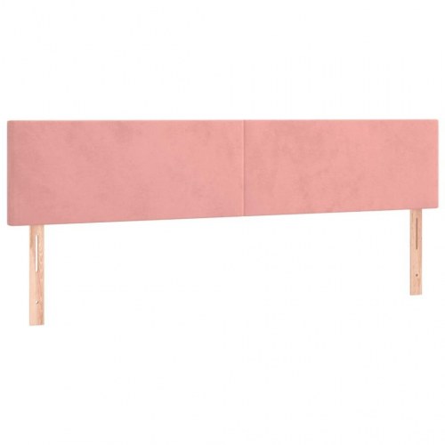 Sengegavl i fløjl 200 x 5 x 78/88 cm - lyserød
