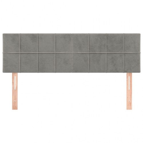 Sengegavl i fløjl - lysegrå, 144×5×78/88 cm