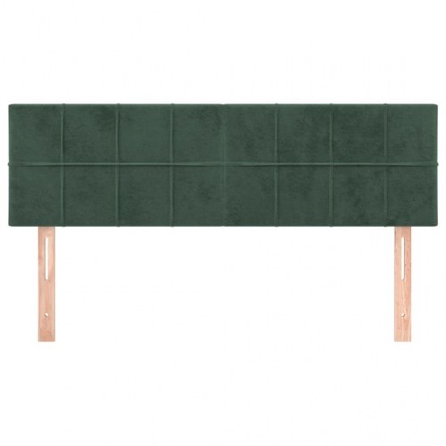 Sengegavl i fløjl 144×5×78/88 cm - mørkegrøn
