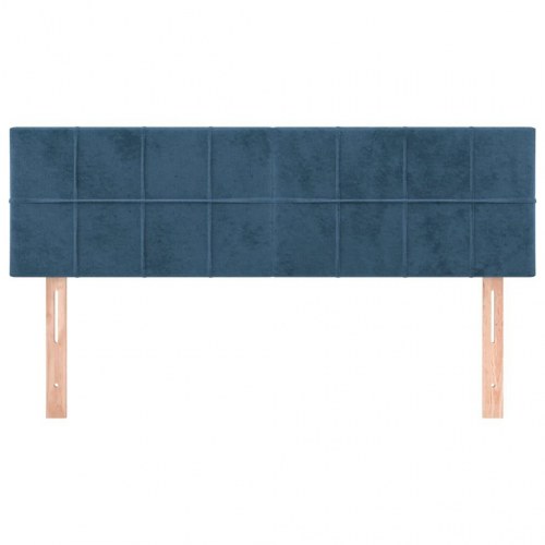 Sengegavl i fløjl - 144×5×78/88 cm, mørkeblå