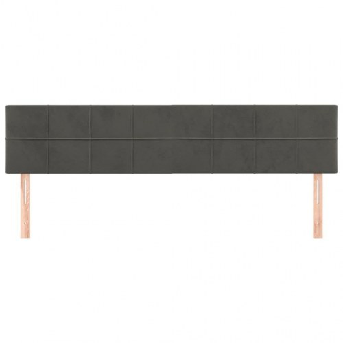 Sengegavl i fløjl - 180 × 5 × 78/88 cm, mørkegrå