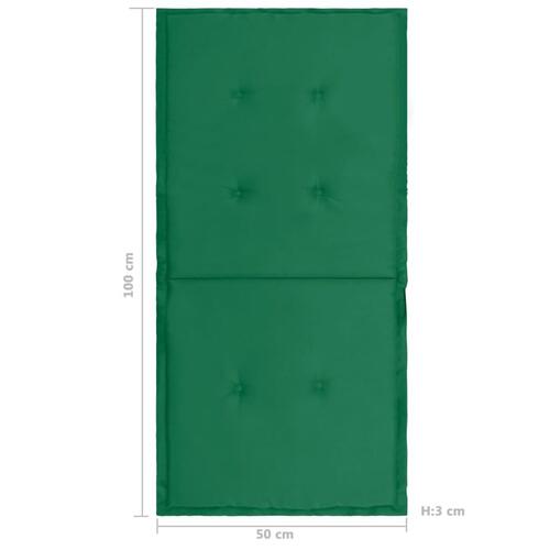 Stolehynde m. lav ryg 2 stk. 100x50x3 cm oxfordstof grøn